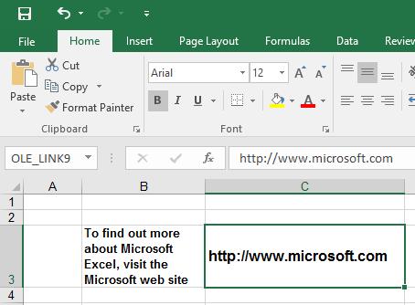 Excel 2016 Advanced Page 73 Excel 2016 and hyperlinks Inserting a Hyperlink Open a workbook called Hyperlinks.