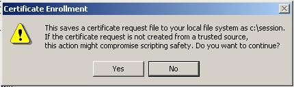 Setting Up a RADIUS Server 311 followed by this warning message, select Yes and then OK