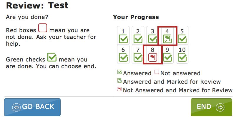 2.11 Flagging a Question Mark for Review Students can click the flag icon at the upper right side of the main window to mark a question for later review within the testing period.