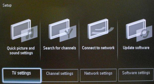 3,1,9,7,5,3, MUTE ), then go to TV Setup, confirm with OK.