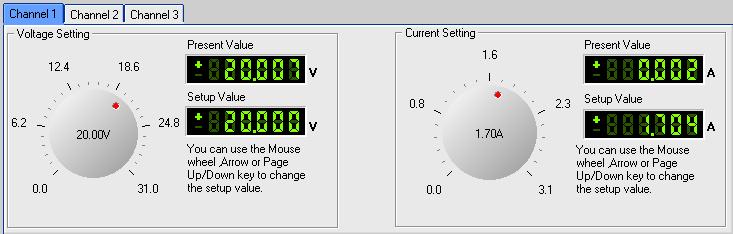 6.4.2 Setting Voltage and Current Before setting voltage/current values, you need to select a channel.