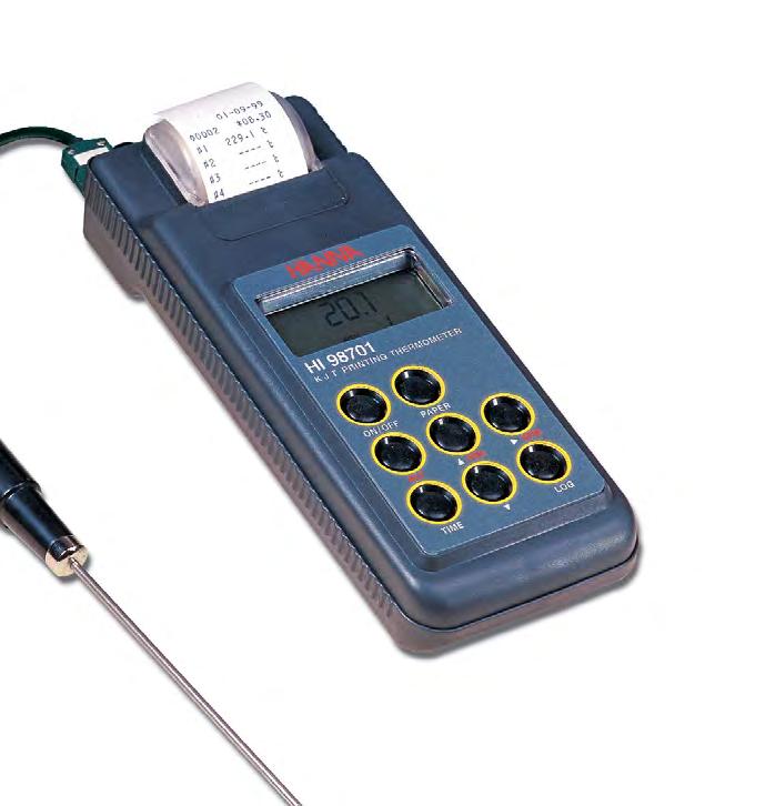 11 HI 98701 HI 98704 K, J, T-Type Printing Thermocouple Thermometers Printing Thermometers GLP capabilty and Backlit LCD It is often desirable to measure high temperature ranges without compromising