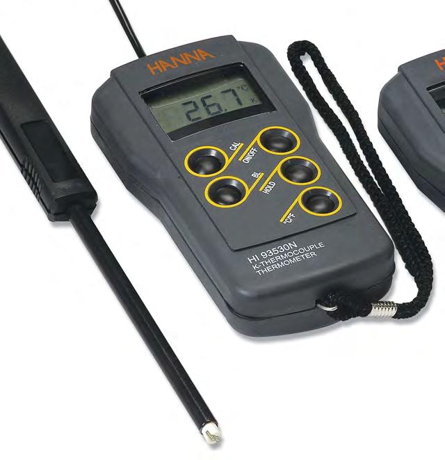 High and Temperature Measurement HI 93530 and HI 93530N are waterproof thermometers that use a powerful microprocessor to linearize the response of the thermocouple in order to achieve high accuracy