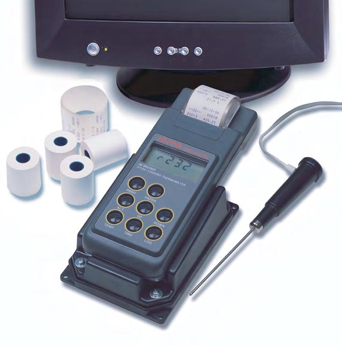 11 HI 955301 HI 955302 Pt100 Thermometers Printing and Logging with 1 or 2-Channels Extensive Logging Capabilities HI 955301 and HI 955302 combine high resolution and extended temperature with