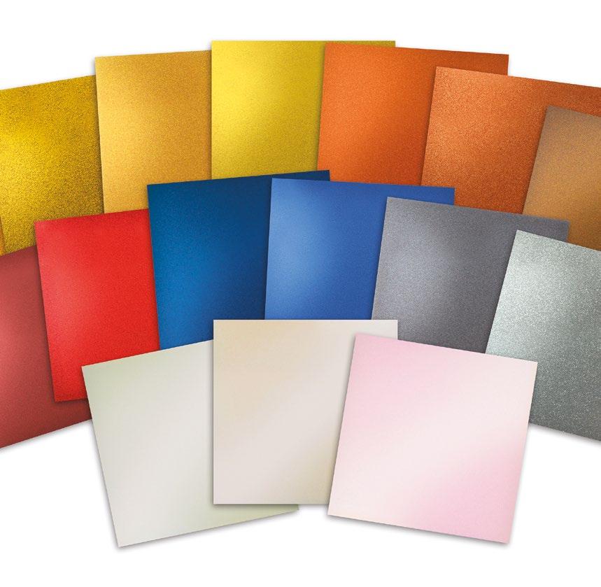 FASHION Altuglas metallic & iridescent Altuglas metal & pearl 129-130-131 STANDARD METALLIC ( ) RED BLUE GOLD COPPER SILVER Colour Surface Background colour Reference GLOSSY BLACK 130 62001 3050 x