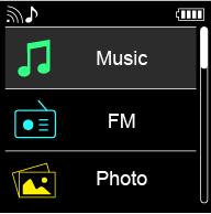 All the pictures, music and videos can be found in Explorer. Once you have chosen a file, use the same functions as for music player mode.