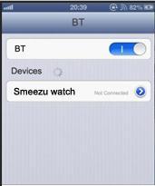 Swipe to enter BT menu Tap screen to