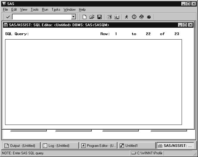 206 Opening the SQL Editor Window 4 Chapter 11 Opening the SQL Editor Window To open the SQL Editor window, follow this path: Tasks I Data Management I Query I Query and Reporting I SQL Editor The