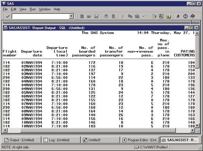 Query and Reporting 4 Viewing the SQL Code, Running the Query, and Refining the Output 179 Display 10.