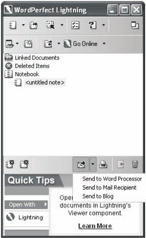Step 7: Sending a note to a word processor Now, you re ready to send a note to a word processor to create a formal document.