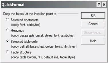 Step 5: Repeating the formatting The QuickFormat feature of WordPerfect allows you to copy the formatting from a selection and apply it many times.