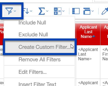 Add multiple data items using drag and drop: 5. Hold down the Ctrl key while clicking on: Applicant Age Military Status 6. Drag and drop them after Applicant First Name.