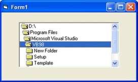 displaying the list of directories or folders in a selected drive.