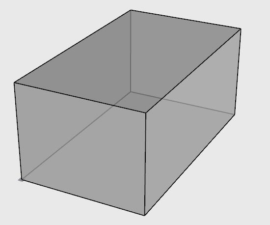 Preparation of the 3D model in Rhinoceros The 3D model is drawn in Rhinoceros. The easiest way to build and analyse a simple model of a room is as follows: Figure 2: An empty Rhino workspace.
