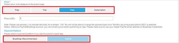 Note: You will not be able to change the payment type once "Subscription" is selected.