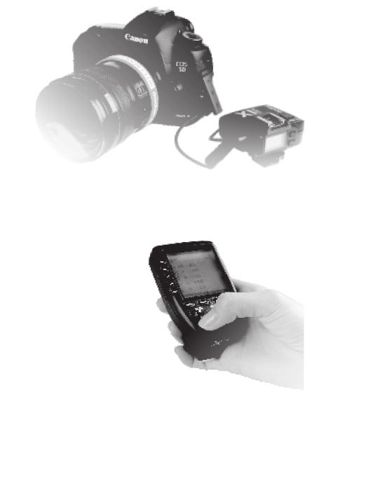 Using the Flash Trigger Using the Flash Trigger 4. As a Wireless Studio Flash Trigger Take Pulse X as an example: 4.1 Turn off the camera and mount the transmitter on camera hotshoe.