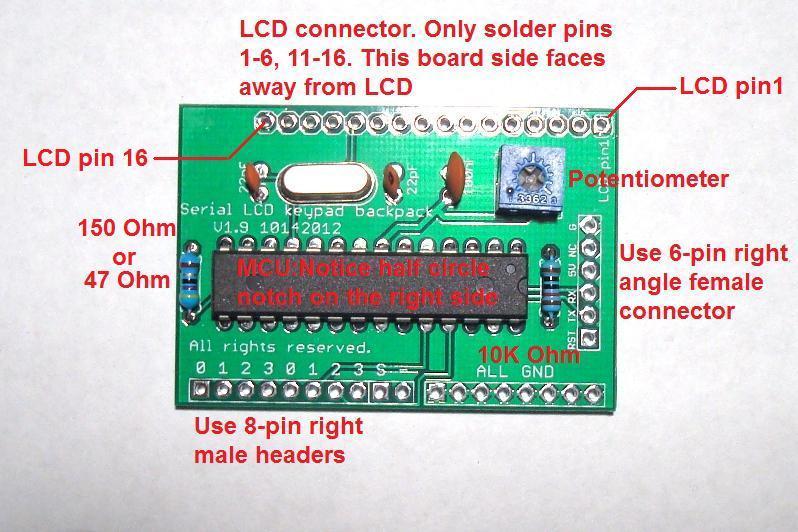 Table 1.1 Phi-panel backpack connections PCB V1.