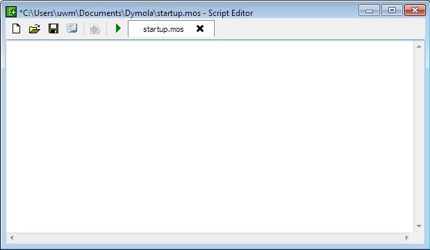 mos in the directory \Documents\Dymola. If no such file exists, it is created when saving the entered text in the script editor.