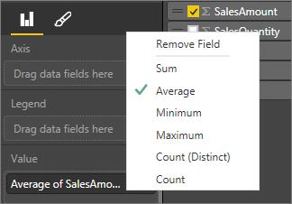 zip, and open Contoso Sales Sample for Power BI Desktop.pbix by Microsoft Power BI. 3. Drag SalesAmount onto the Report canvas, a new chart visualization appears. 4.