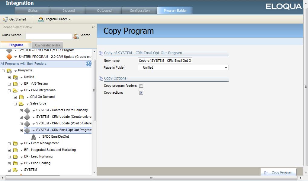 6. Copy SYSTEM - CRM Email Opt Out Program to the SYSTEM folder. a.