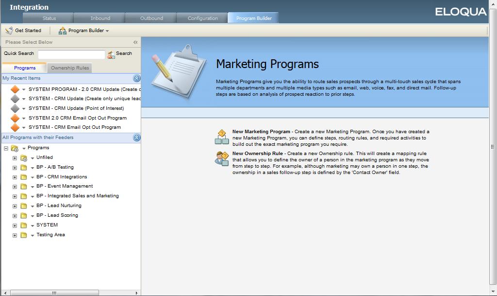 3. Click the Program Builder tab. 4. In the Programs tab, if a SYSTEM folder does not already exist, create the folder.