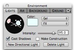 - Change the color of the Directional Light by clicking on it. Now click the Color button. In the color picker dialog that appears, select a warm color such as a pale orange, and click OK.