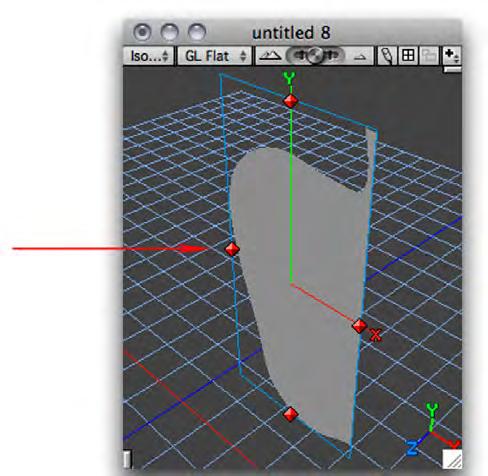 Click on this handle with the Lathe Tool to create a 3D apple When you release the mouse button, the Lathe will be completed and you can see the results in the Modeling window.