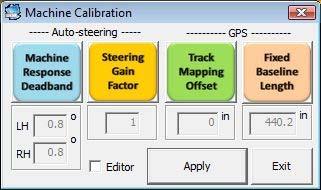 In order to help the auto steering logic controller control the machine optimally, it is critical for users to calibrate the machine beforehand.