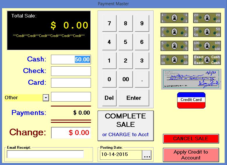 YOU MUST PRESS THE APPLY CREDIT TO ACCOUNT BUTTON BEFORE ENTERING ANY AMOUNT IN THE SYSTEM.