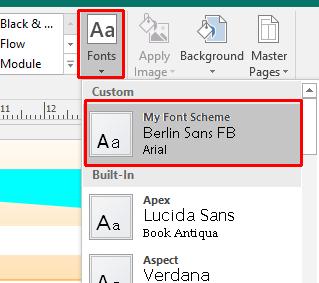 Microsoft Publisher 2016 Foundation - Page 104 top of the font scheme listing.
