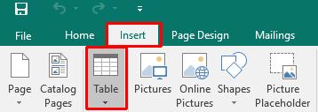 Microsoft Publisher 2016 Foundation - Page 112 Tables Inserting tables Create a new blank page publication.