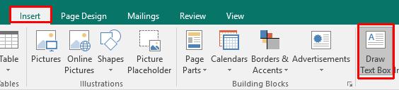 Microsoft Publisher 2016 Foundation - Page 119 Text Boxes Inserting a text box Text boxes are used to insert text into your publication. Create a new blank page publication.