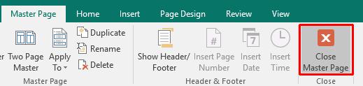 Microsoft Publisher 2016 Foundation - Page 127 This will close the master page view and return you to your publication.