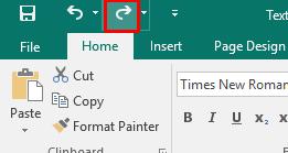 Microsoft Publisher 2016 Foundation - Page 39 You can click on the down arrow of the Undo button to view the list of all