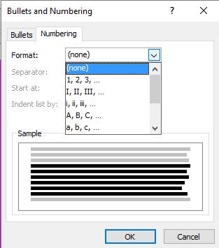 Select a format from the Format drop down box, i.e. select the first option. Select a separator from the Separator drop down box, i.e. select the Dot (.) option.