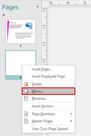 Microsoft Publisher 2016 Foundation - Page 55 This will open the Move Page dialog box.