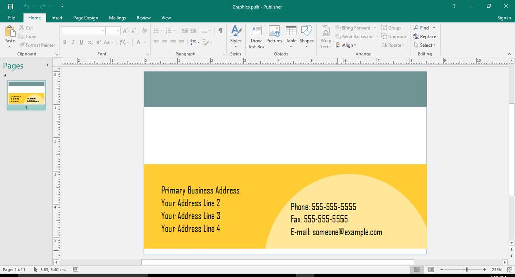 Microsoft Publisher 2016 Foundation - Page 62 Graphics Inserting an online picture Open a