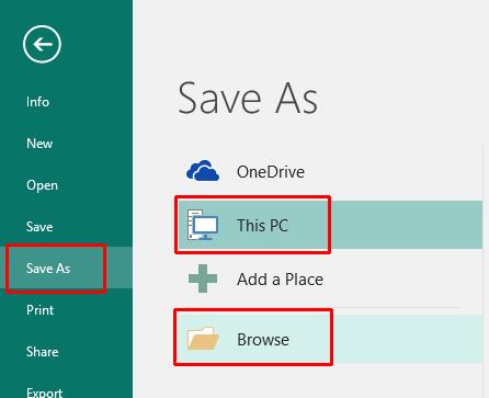 Microsoft Publisher 2016 Foundation - Page 10 Where to save files to To save a publication that you have created, you need to click on the Save icon. This will display the Save As screen.