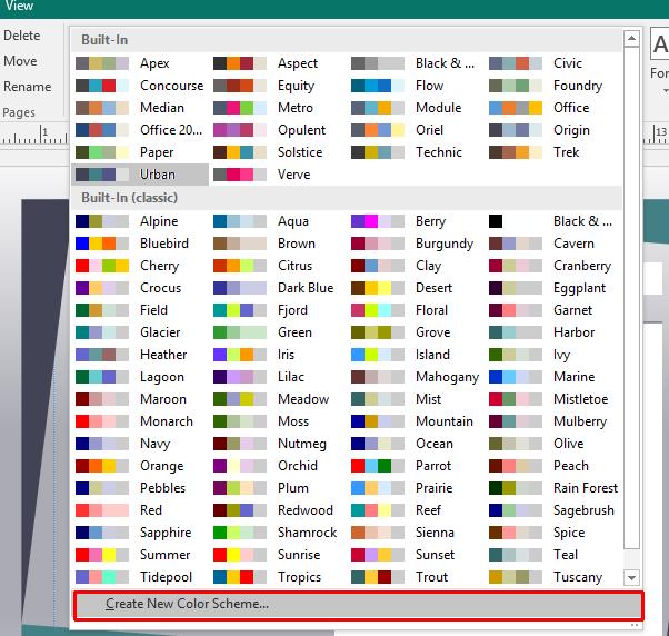 Microsoft Publisher 2016 Foundation - Page 89 Creating a customised colour scheme To create a new colour scheme, click on the Page Design tab.