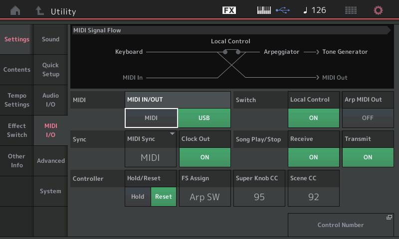MIDI I/O You can now switch Scenes by Control Change messages.
