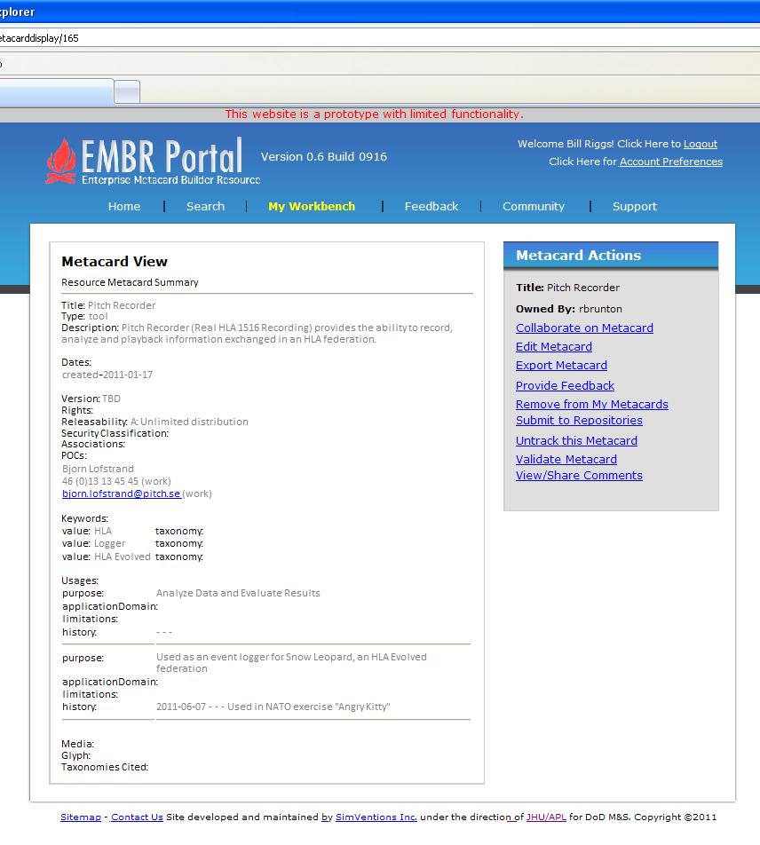 EMBR Portal GUI and Functions: Search and Discovery Login and registration An online support system enables users to submit
