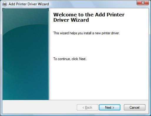 (3) Driver Wizard screen will be displayed. Click [Next>] (4) Driver selection screen will be displayed.