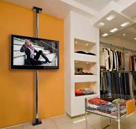 DISPLAY FINE TUNING Display can be positioned at any point along the height of the pole Developed specifically for professional AV installers, the Modular Series floor-to-ceiling and ceiling mounted