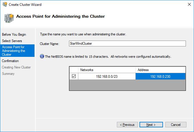 81. Specify the cluster name. NOTE: If the cluster servers get IP addresses over DHCP, the cluster also gets its IP address over DHCP.