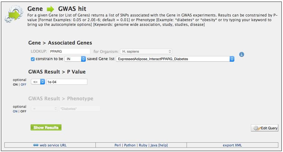 Exercise 8: Analysis Workflows: 3. We now want to know if this gene has been identified in GWAS studies.