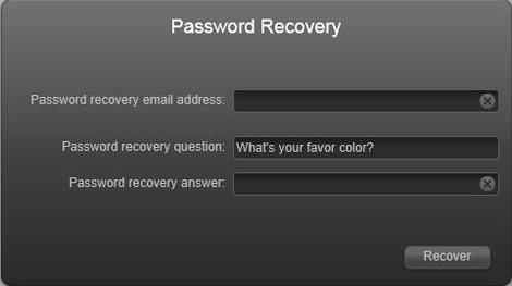 2. Enter the email address and password recovery answer that you enabled on the ReadyDATA 5200. See Set the Administrator Password on page 18. 3. Click Recover.