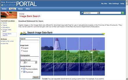 Image Bank Search Results Users can view the results of their search as thumbnails with or without details.