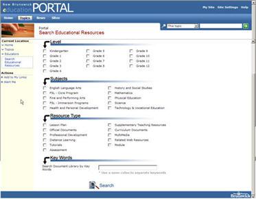 designed to look only at resources located in the Teaching Resource Section (Databases). It narrows the search to a specific area of the portal and retrieves resources quickly and efficiently.