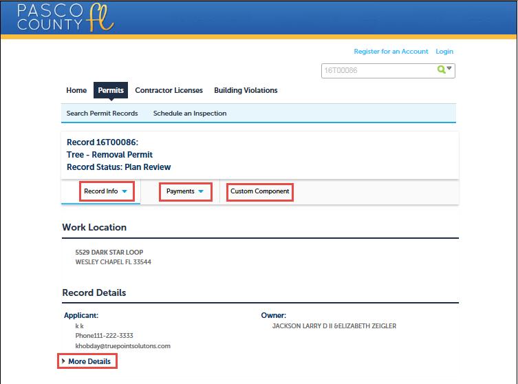 View Contacts for Records Once you have logged in and your account has been linked to your records, you can view the contacts associated to your record.
