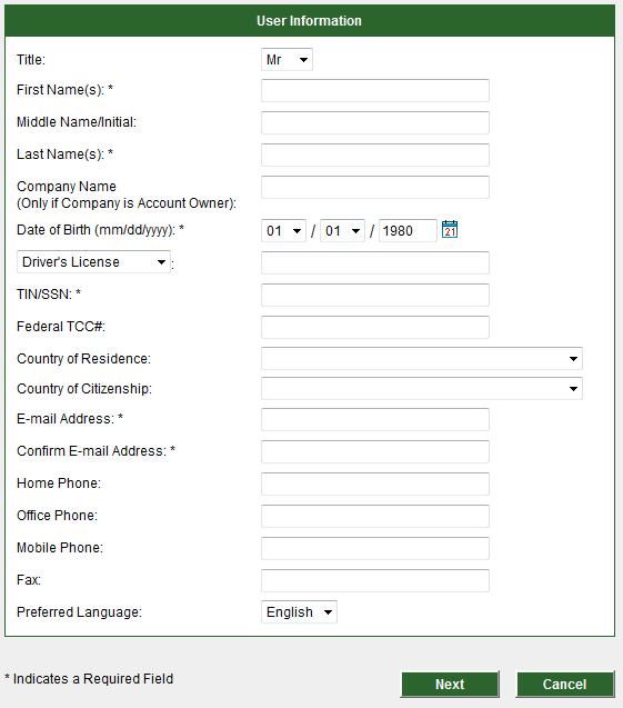 Enter your personal information Date of Birth and SSN are required.